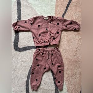 Jessica Simpson polka dot set dust rose